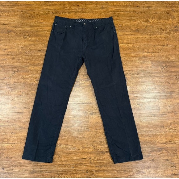 prAna Black Tucson Slim Fit Outdoor Hiking Canvas 5 Pocket Chino Pants Men 36x30